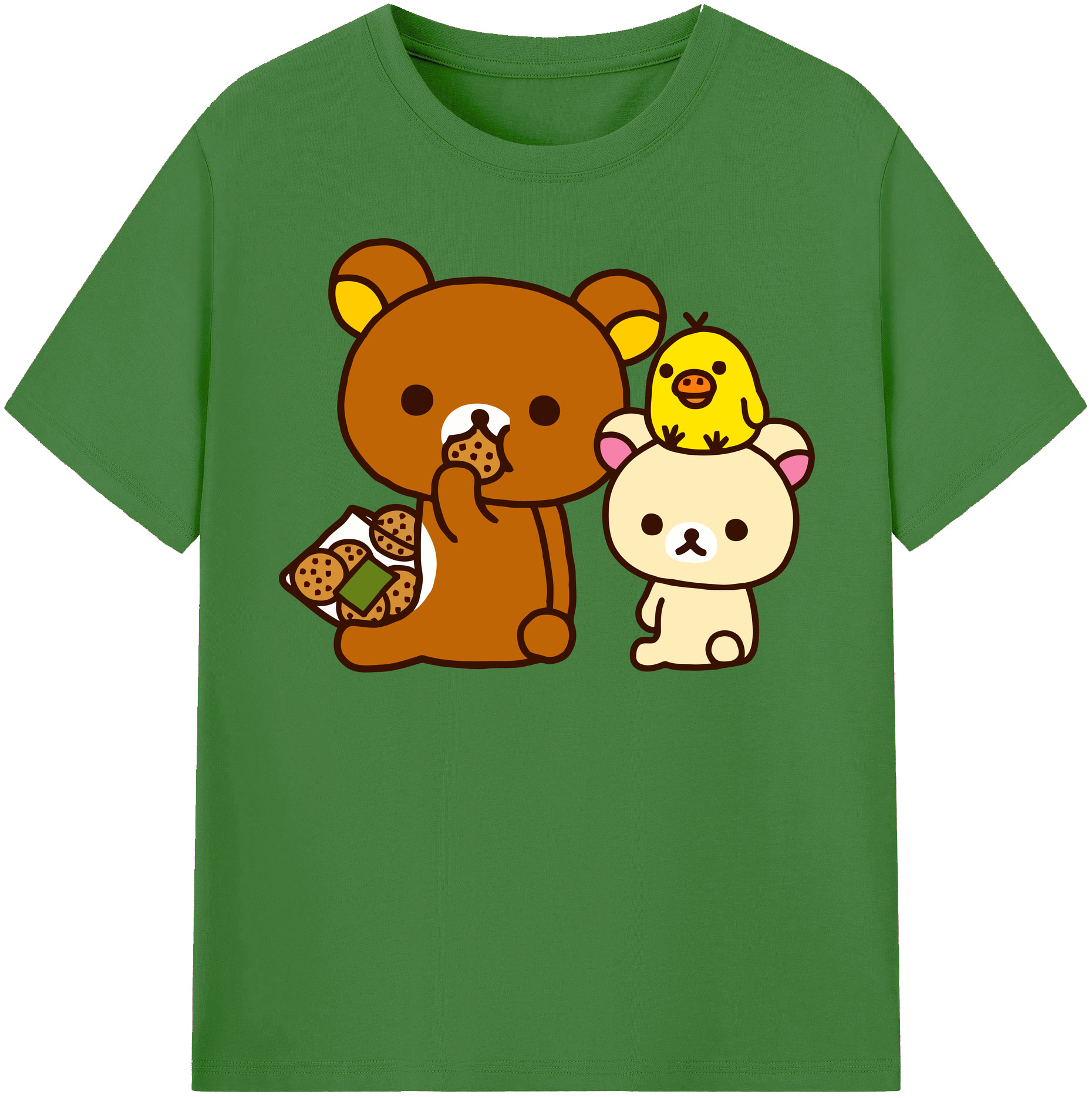 （画像用） リラックマ リラックマ キイロイトリ Rilakkuma Korilakkuma Kiiroitori レディースカジュアルプリントTシャツ（綿100％）
